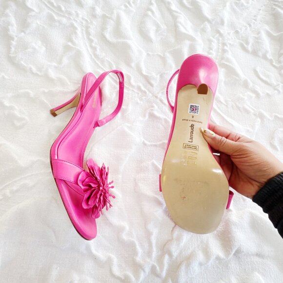 Larroudé Hibiscus Slingback Sandal Magenta Size 8 New - Picture 8 of 8